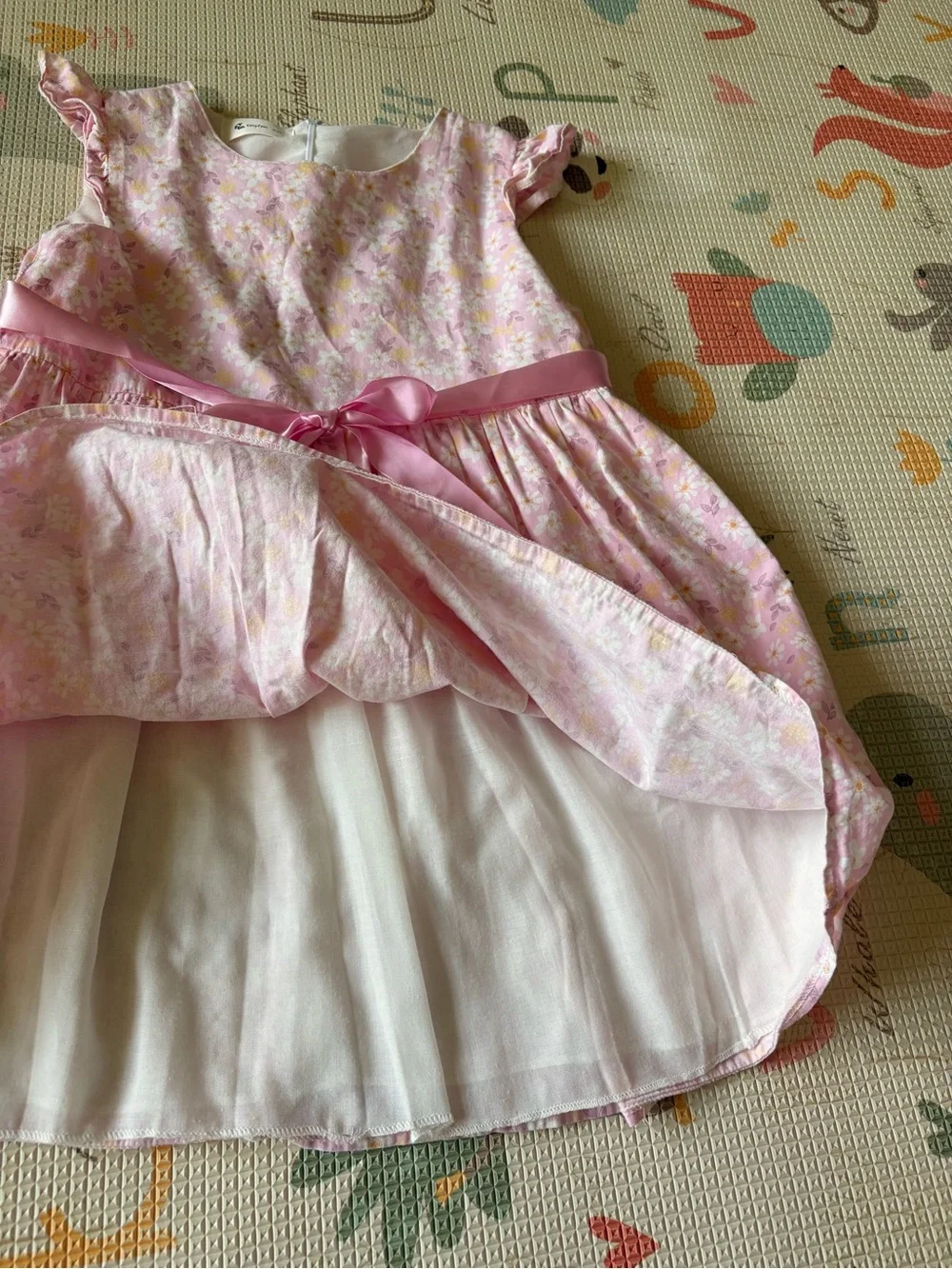 Girls' Pink Floral & Strawberry Dress Bundle - size 6-7 or 130cm